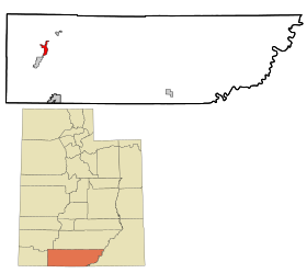 Kane County Utah incorporated and unincorporated areas Glendale highlighted.svg