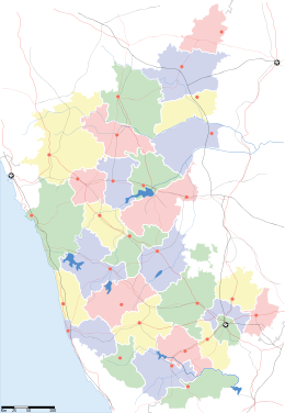 卡纳塔克邦30个行政区划地图