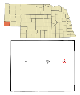 Kimball County Nebraska Incorporated and Unincorporated areas Dix Highlighted.svg