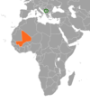 Location map for Kosovo and Mali.