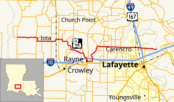 Church Point Louisiana Map Louisiana Highway 98 - Wikiwand