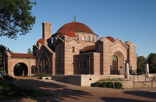 The Byzantine-styled chapel at Lakewood Cemetery is listed on the National Register of Historic Places