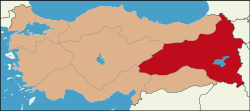 Location of Eastern Anatolia Region