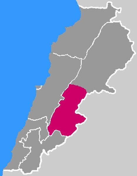Wine producing areas in Lebanon (red)