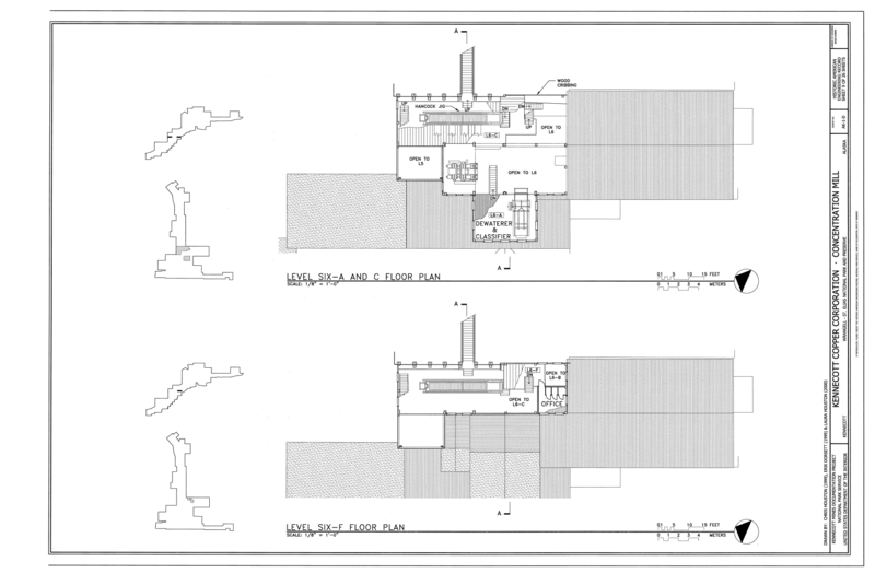 File:Level Six-A, C, and F Floor Plans - Kennecott Copper Corporation, Concentration Mill, On Copper River and Northwestern Railroad, Kennicott, Valdez-Cordova Census Area, AK HAER AK-1-D (sheet 9 of 26).png