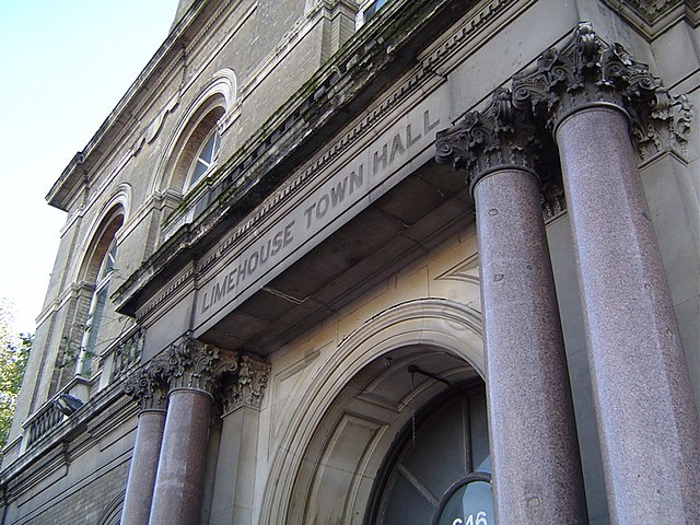 Limehouse Town Hall on Commercial Road, built in 1878 for the Limehouse District