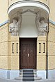 * Nomination Portal on Miklosiceva street and Dalmatinova Ulika in Ljubljana (AD 1904-1906). By architect Franc Berneker (1874-1932) and sculpor Svitoslav Peruzzi --Moroder 17:36, 28 June 2017 (UTC) * Promotion Would be nicer if it had a bit more space above and below, but OK for me. --Basotxerri 18:18, 28 June 2017 (UTC) Comment Thanks for the review. I wanted to emphasize the portal and the two scultures, not the building --Moroder 21:59, 28 June 2017 (UTC)