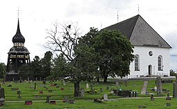 Ljusdals kyrka som ligger på den gamla kultplatsen