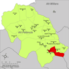 Расположение муниципалитета Сонеха на карте провинции