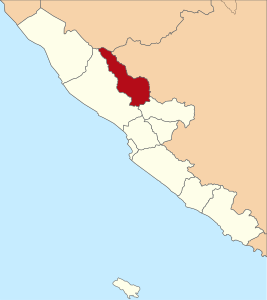 Peta Lokasi Kabupaten Lebong di Bengkulu