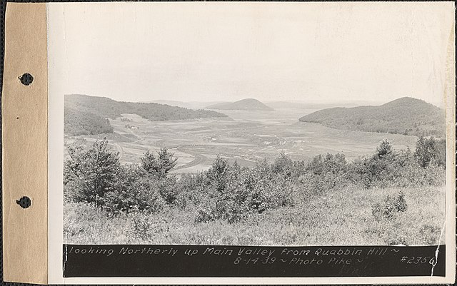 Looking northerly up main valley from Quabbin Hill, Quabbin Reservoir, Mass., Aug. 14, 1939.