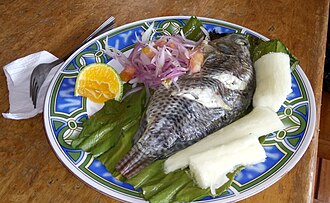 Tilapia Maito - a traditional Quijos meal. Maito de Tilapia.jpg