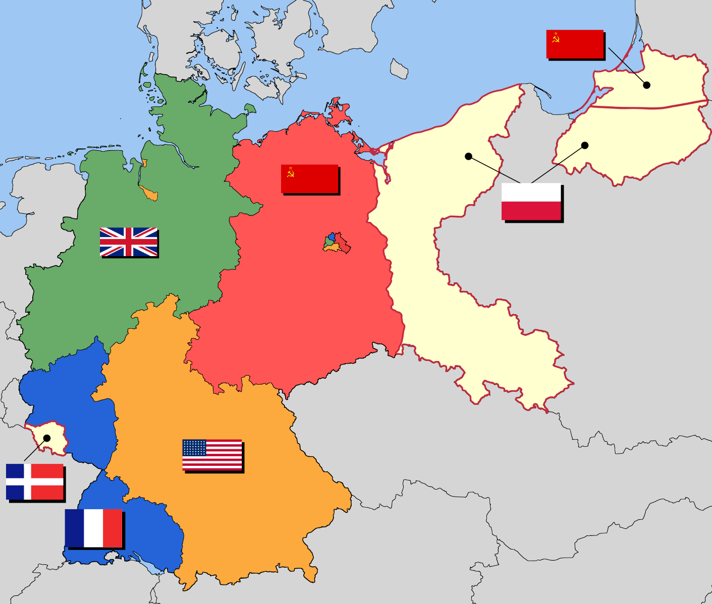 Германия после второй мировой карта