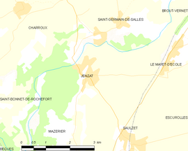 Mapa obce Jenzat