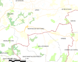 Mapa obce Montaiguët-en-Forez