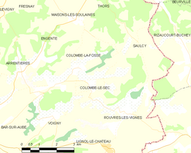 Mapa obce Colombé-le-Sec