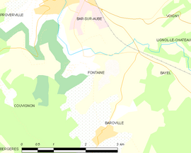 Mapa obce Fontaine
