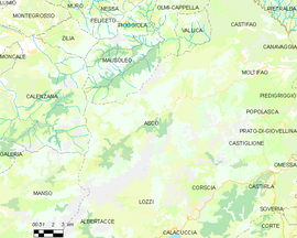 Mapa obce Asco