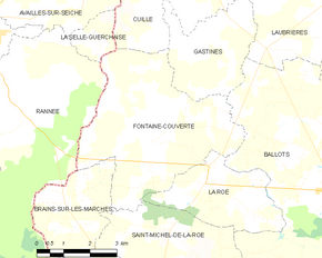 Poziția localității Fontaine-Couverte