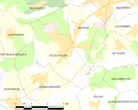 Mapa obce Folschviller