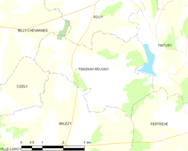 Mapa obce Frasnay-Reugny