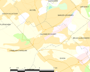 Poziția localității Calonne-Ricouart