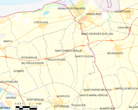 Mapa obce Saint-Omer-Capelle