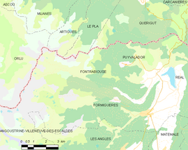 Mapa obce Fontrabiouse