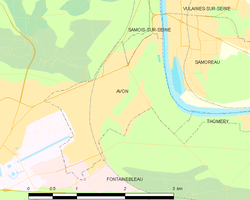 Kart over Avon (Seine-et-Marne)