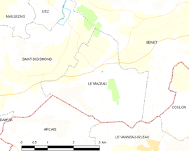 Mapa obce Le Mazeau