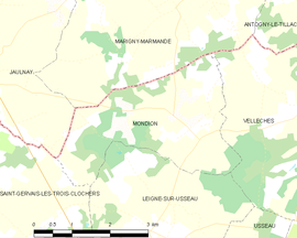 Mapa obce Mondion