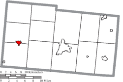 Map of Champaign County Ohio Highlighting Saint Paris Village.png