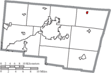 Mappa della contea di Clark, Ohio, evidenziando Catawba Village.png