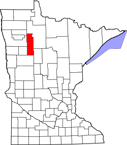 Map of Minnesota highlighting Clearwater County.svg