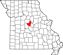Harta e Moniteau County në Missouri