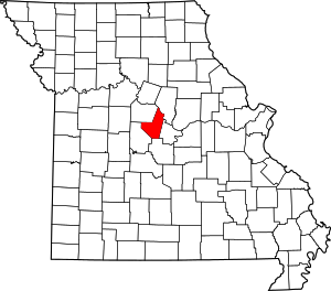 Map Of Missouri Highlighting Moniteau County