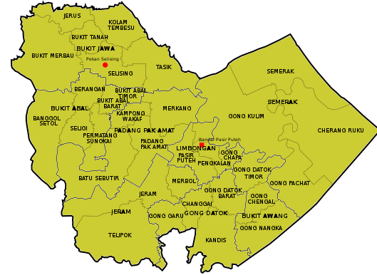 Map of Pasir Puteh District, Kelantan.svg