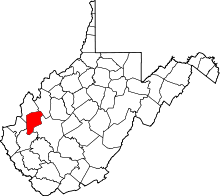 Разположение на окръга в Западна Вирджиния