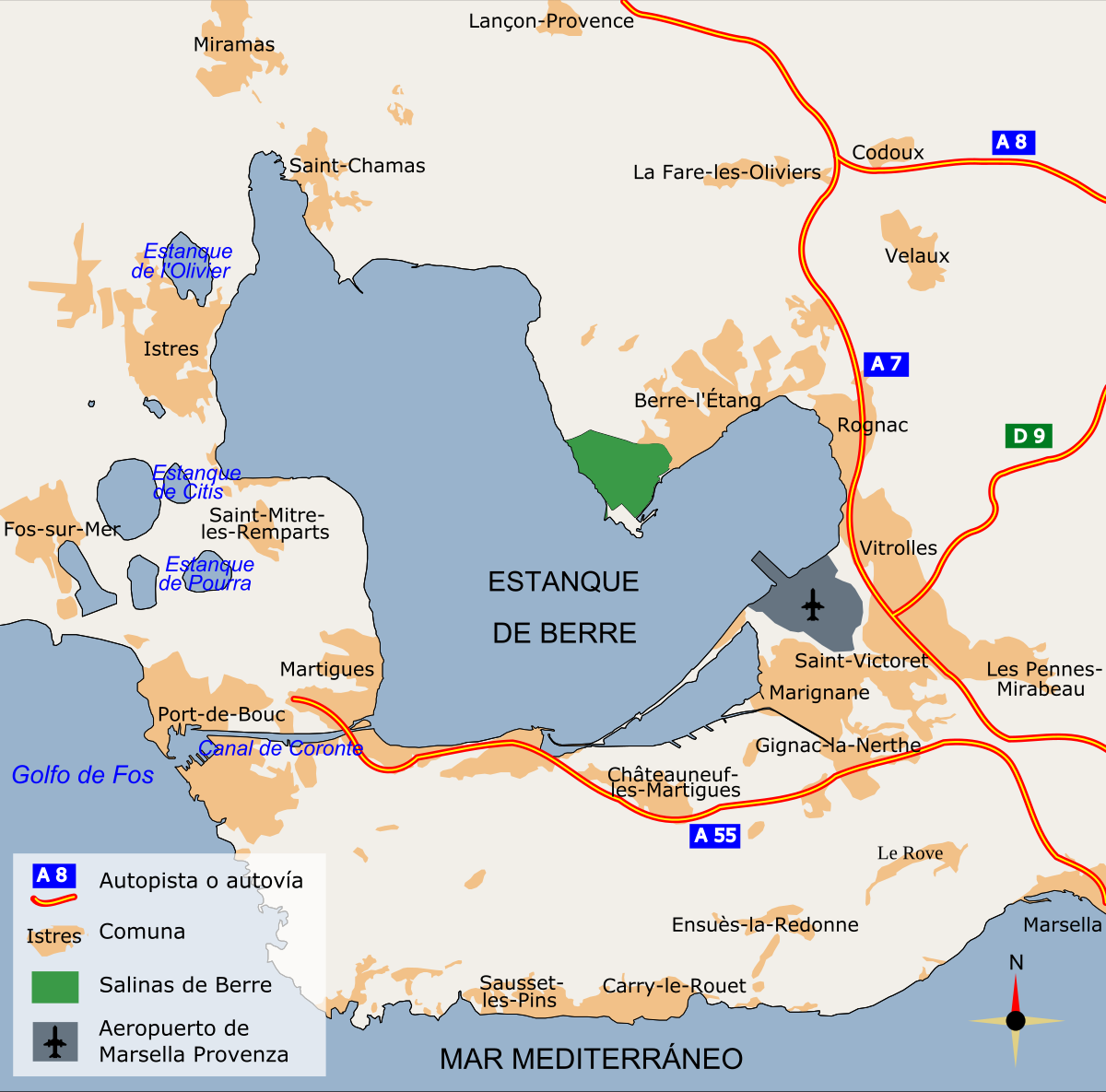File Map Of The Etang De Berre Es Svg Wikimedia Commons