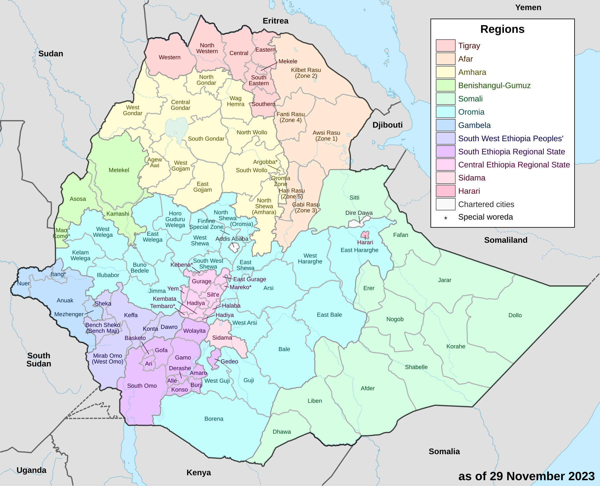 Situation de la zone Kembata. Région Éthiopie du Centre.