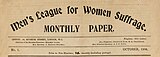 Photograph of a page of sheet music with lyrics for four verses titled "March of the Women". It is dated 1911 and dedicated to the Women's Social and Political Union