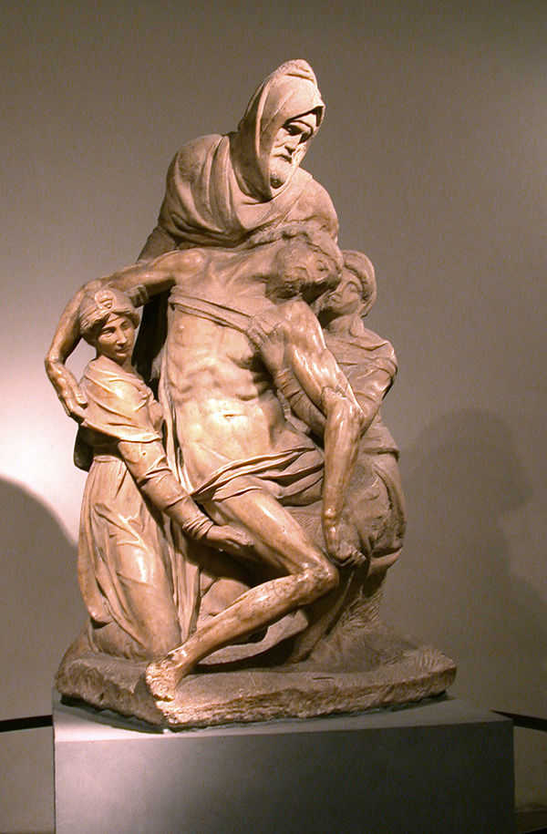 Nicodemus helping to take down Jesus' body from the cross (The Deposition, by Michelangelo)