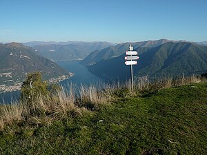 On Monte Boletto with a view of Lake Como