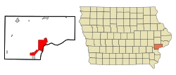 Ubicación en el estado estadounidense de Iowa