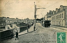 The Montivilliers tramway on rue du Havre... ND 290 - MONTIVILLIERS - L'Arrivee, rue du ....JPG