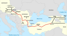 Vorgeschlagener Standort der Nabucco-Pipeline