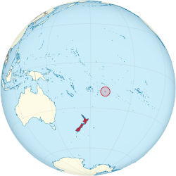 New Zealand on the globe (Niue special) (small islands magnified) (Polynesia centered).svg