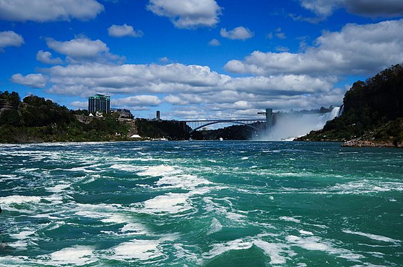 The Rainbow Bridge at "Niagara Falls" Canada.