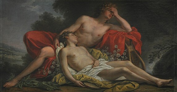 Nicolas-René Jollain, Hyacinthe changé en fleur, 1769, château de Versailles