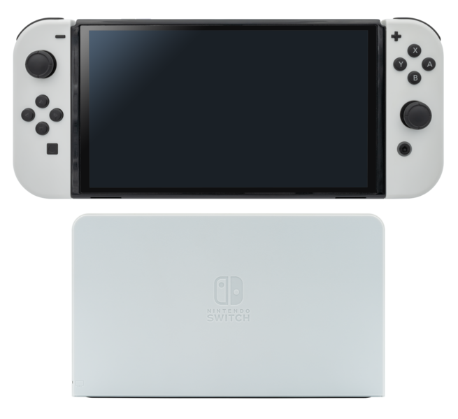 File:Nintendo Switch – OLED-Modell, Konsole und Dock 20230506.png
